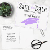 Wiedersehen Class Save the Date Violet Graduation Postkarte