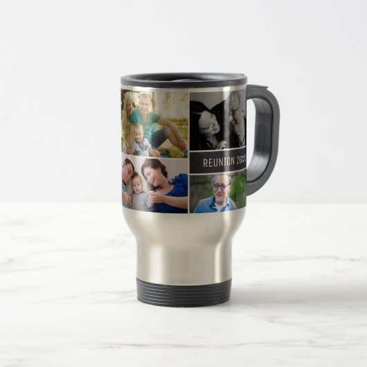 Wiedersehen Collage Fotos mit Namen und Jahr Reisebecher (VorderseiteRechts)