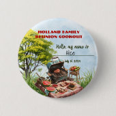 Wiedersehen-Cookout der Familie im Park-Button Button (Vorderseite)