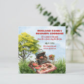 Wiedersehen-Cookout der Familie im Park Einladung (Stehend Vorderseite)