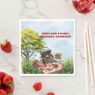Wiedersehen Cookout der Familie im Parkpapier Napk Serviette