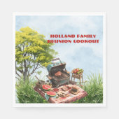 Wiedersehen Cookout der Familie im Parkpapier Napk Serviette (Vorderseite)