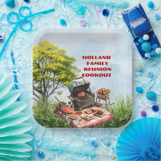 Wiedersehen-Cookout in der Parkpapierplatte Pappteller (Party)