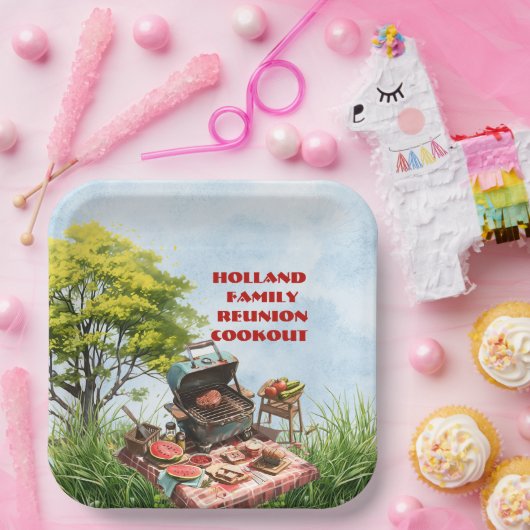 Wiedersehen-Cookout in der Parkpapierplatte Pappteller (Party)