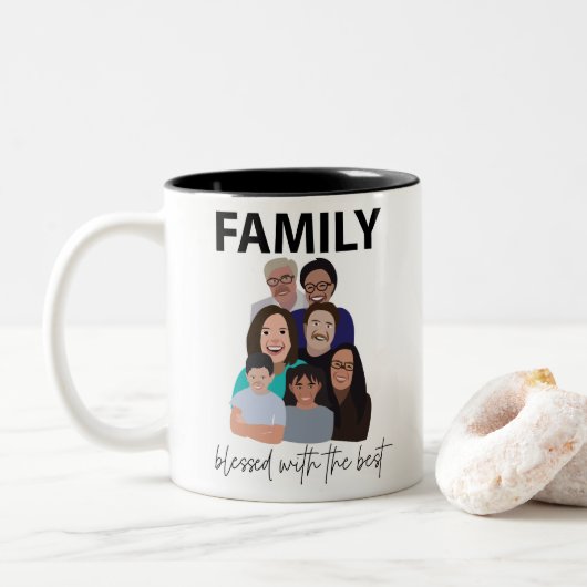 Wiedersehen Cool Family Wiedersehen Zweifarbige Tasse (Mit Donut)