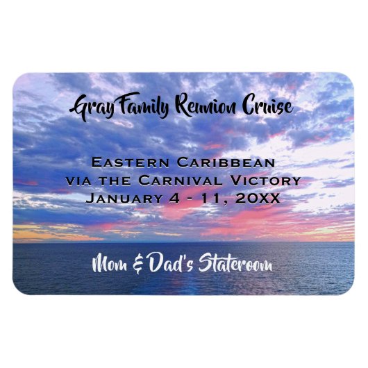 Wiedersehen Cruise Cabin Marker Ocean Sunset Magnet (Horizontal)