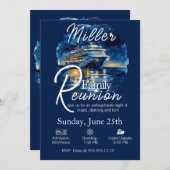 Wiedersehen Cruise Ship Blue & White Einladung (Vorne/Hinten)