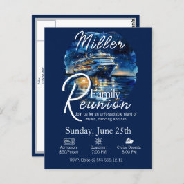 Wiedersehen Cruise Ship Blue & White Einladung Postkarte