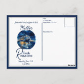 Wiedersehen Cruise Ship Blue & White Einladung Postkarte (Rückseite)