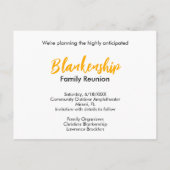 Wiedersehen Custom Foto Save the Date Ankündigungspostkarte (Rückseite)