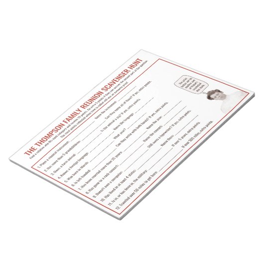 Wiedersehen Custom Scavenger Hunt Game | Notizblock (angewinkelt)