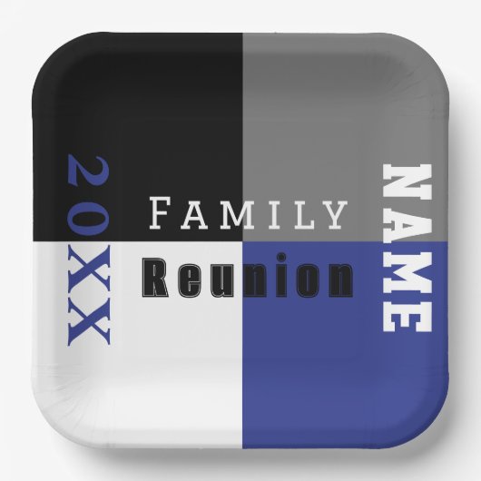 Wiedersehen der benutzerdefinierten Blauen, Schwar Pappteller (Vorderseite)