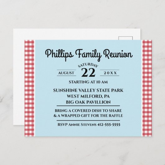 Wiedersehen der blauen der blauen Tablette mit Rot Einladungspostkarte (Vorne/Hinten)