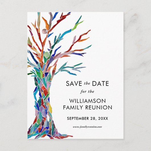 Wiedersehen der Familie Save the Date Einladungspostkarte (Vorderseite)