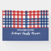 Wiedersehen der Gingham-Familie, Rot, Weiß und Bla Banner (Horizontal)