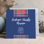 Wiedersehen der Gingham-Familie, Rot, Weiß und Bla Einladung