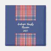 Wiedersehen der Gingham-Familie, Rot, Weiß und Bla Magnet (Vorne)