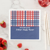 Wiedersehen der Gingham-Familie, Rot, Weiß und Bla Serviette (Beispiel)