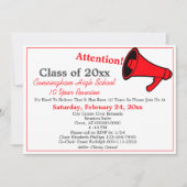 Wiedersehen der Minimalistisch Red White School Einladung (Vorderseite)