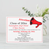 Wiedersehen der Minimalistisch Red White School Einladung (Stehend Vorderseite)