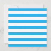 Wiedersehen der modernen monogram Light Blue Strip Einladung (Rückseite)