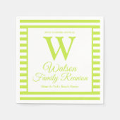 Wiedersehen der modernen Monogram Light Green Stri Serviette (Vorderseite)