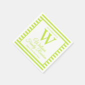 Wiedersehen der modernen Monogram Light Green Stri Serviette (Ecke)