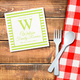Wiedersehen der modernen Monogram Light Green Stri Serviette