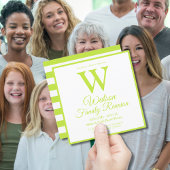 Wiedersehen der modernen Monogram-Lime Green Strip Einladung