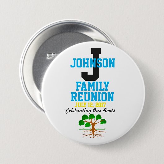 Wiedersehen der Namensfamilie mit beliebigen Daten Button (Vorne & Hinten)