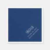 Wiedersehen der Navy und White School Initial Clas Serviette (Vorderseite)