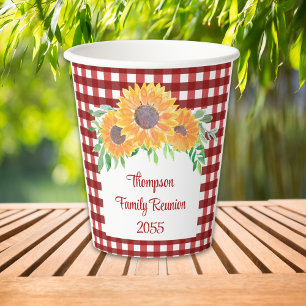Wiedersehen der personalisierten Sonnenblumenfamil Pappbecher