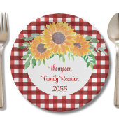 Wiedersehen der personalisierten Sonnenblumenfamil Pappteller
