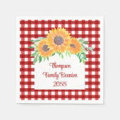 Wiedersehen der personalisierten Sonnenblumenfamil Serviette (Vorderseite)