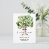 Wiedersehen der QR-Codefamilie Save the Date Einladungspostkarte (Stehend Vorderseite)