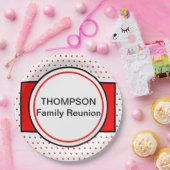 Wiedersehen der Red Polka Dots Family Pappteller (Party)