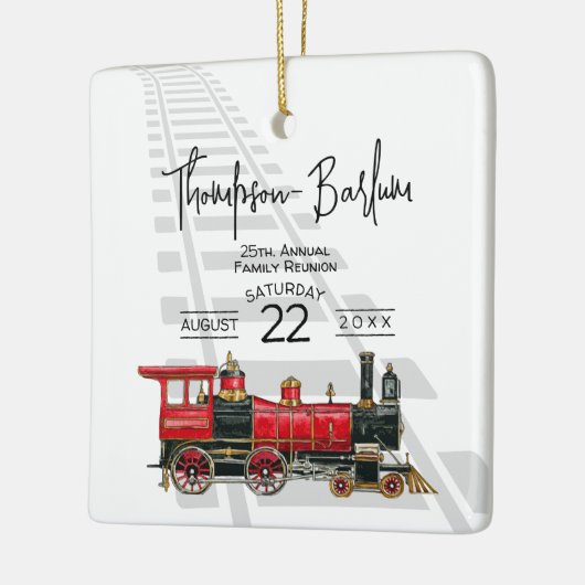 Wiedersehen der Red Train Family Keramikornament (Links)