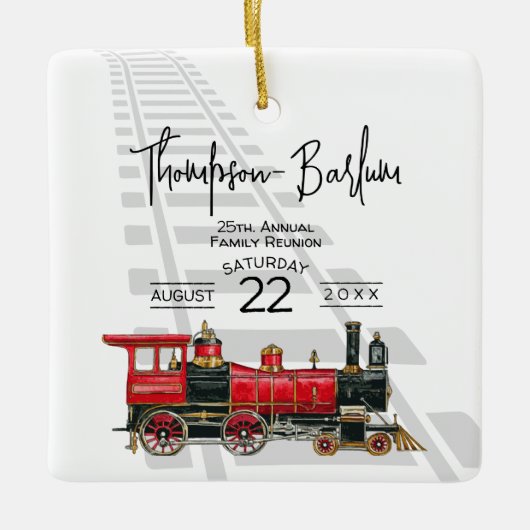 Wiedersehen der Red Train Family Keramikornament (Vorderseite)