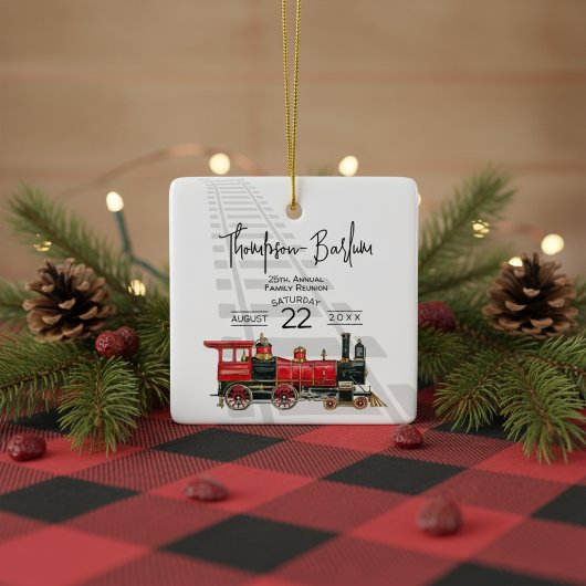 Wiedersehen der Red Train Family Keramikornament