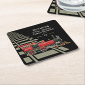 Wiedersehen der Red Train Family Rechteckiger Pappuntersetzer (angewinkelt)