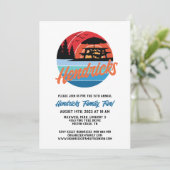 Wiedersehen der Retro-Familie Einladung (Stehend Vorderseite)