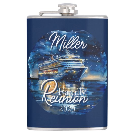 Wiedersehen der Schiffsfamilie Wasserfarbe Flachmann (Vorderseite)