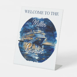 Wiedersehen der Schiffsfamilie Wasserfarbe Sockelschild