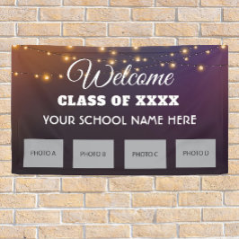 Wiedersehen der Schule Begrüßung mit dem Banner de