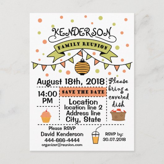 Wiedersehen-Design Ankündigungspostkarte (Vorderseite)