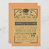 Wiedersehen-Design der Klasse. Einladung (Vorne/Hinten)