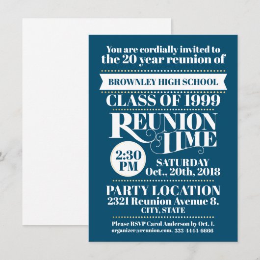 Wiedersehen Design der Schule - Einladung (Vorne/Hinten)