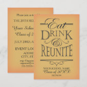 Wiedersehen-Design Einladung (Vorne/Hinten)