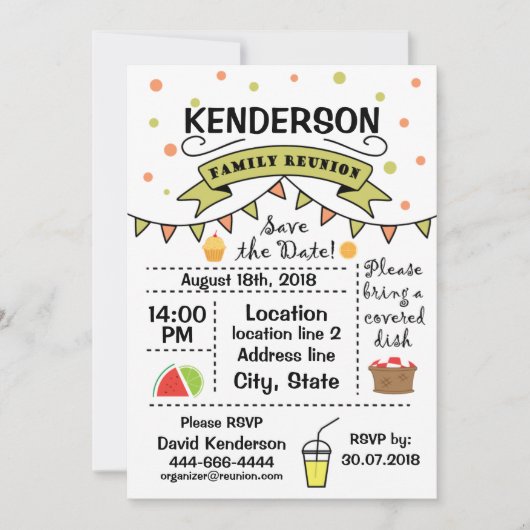 Wiedersehen-Design Einladung (Vorderseite)