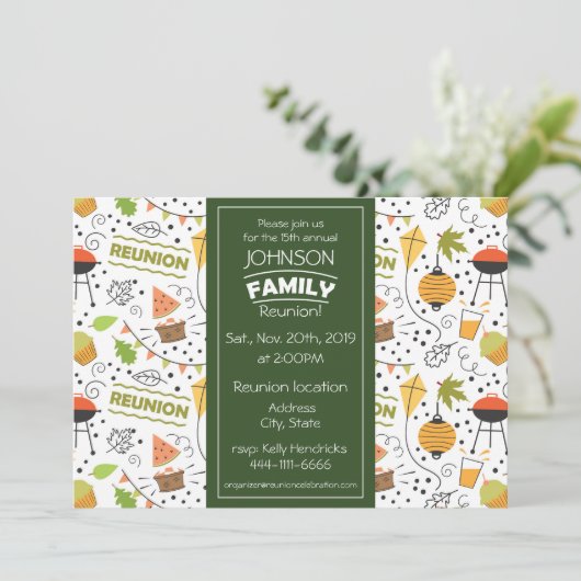 Wiedersehen-Design mit farbenprächtigem Hintergrun Einladung (Stehend Vorderseite)